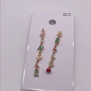 Red Gold and Green 'Jingle Bells' Earrings